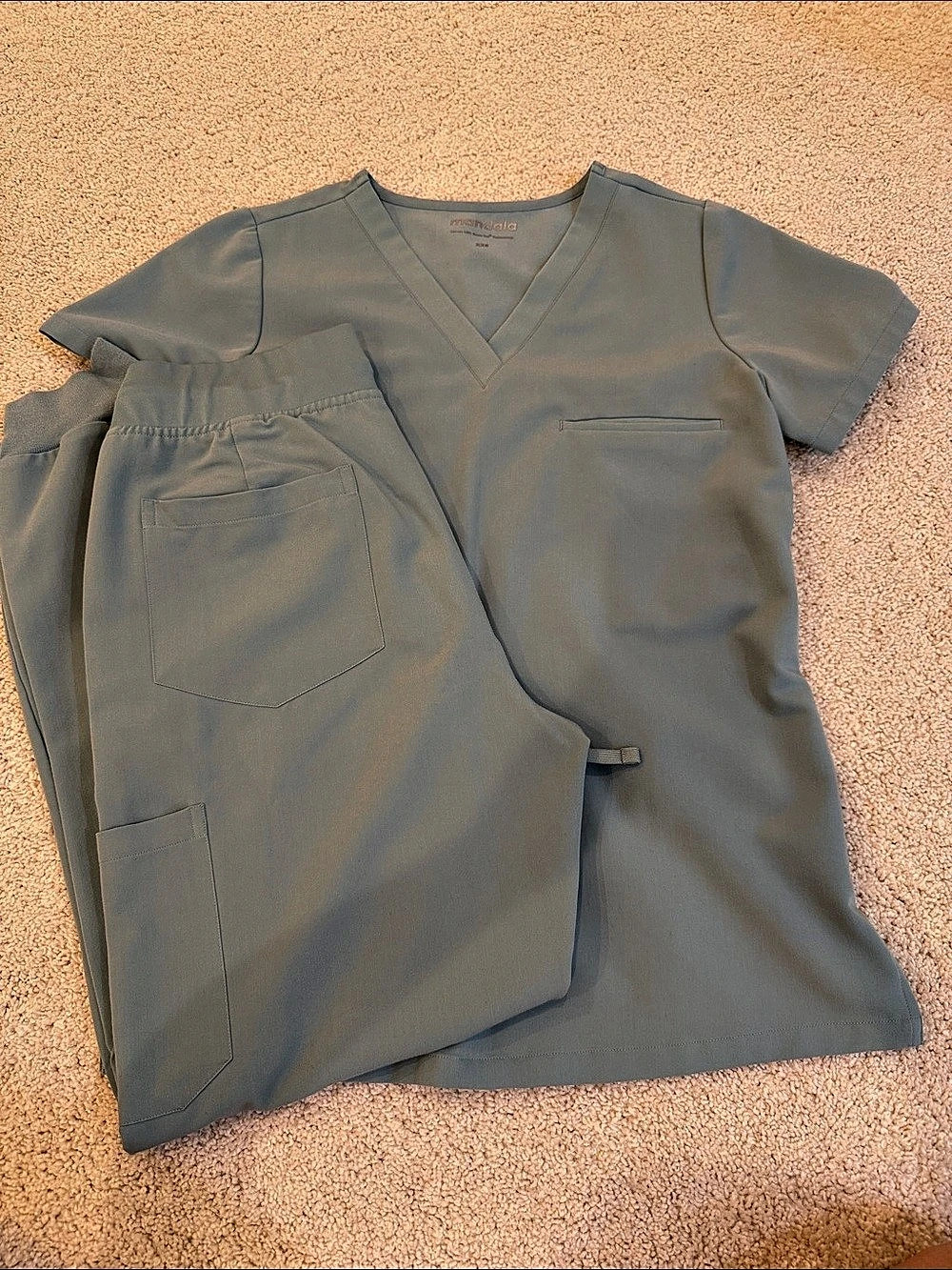 Mandala V-Neck Scrub Top and Jogger Pants Set tourmaline